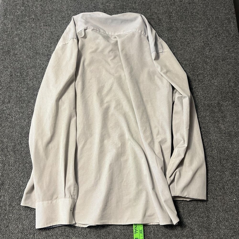 Construct Shirt Mens Extra Large White Button Up Sheer Stretch Long Sleeve‎ EUC - Picture 2 of 6